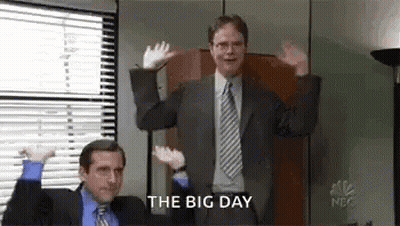Man In Suit And Tie With Hands Up GIF