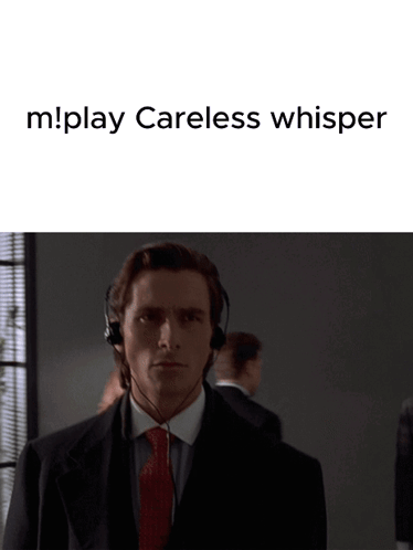 Man In Suit And Tie With Headphones Saying M!Play Careless Whisper GIF