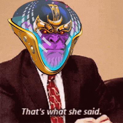 Man In Suit And Tie With Helmet Says What She Said GIF