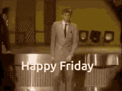 Man In Suit And Tie With Microphone Happy Friday GIF