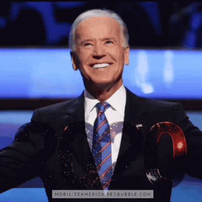 Man In Suit And Tie With Mobilizeamerica.redbubble.com Sign GIF