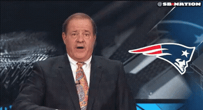 Man In Suit And Tie With Patriots Logo GIF