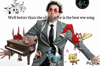 Man In Suit And Tie With Piano And SpongeBob GIF