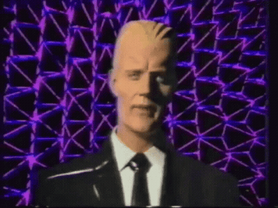 Man In Suit And Tie With Purple Blue Lightning GIF