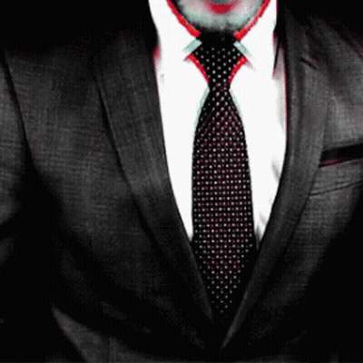 Man In Suit And Tie With Red Collar GIF