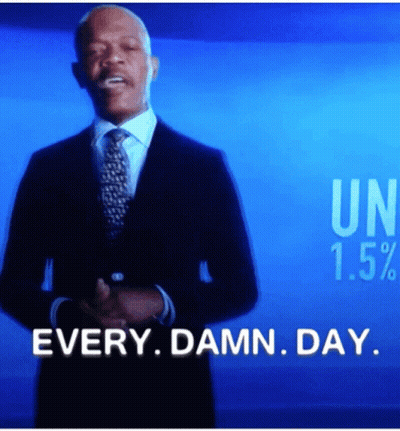Man In Suit And Tie With Sign Every Damn Day GIF