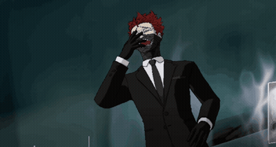 Man In Suit And Tie With Skull Mask GIF