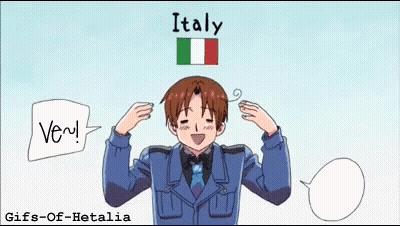 Man In Suit And Tie With Speech Bubble And Italy Flag GIF
