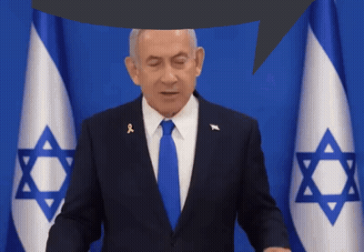 Man In Suit And Tie With Star Of David Flag GIF