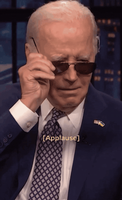 Man In Suit And Tie With Sunglasses Saying Applause GIF