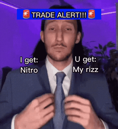 Man In Suit And Tie With Trade Alert Behind Him GIF