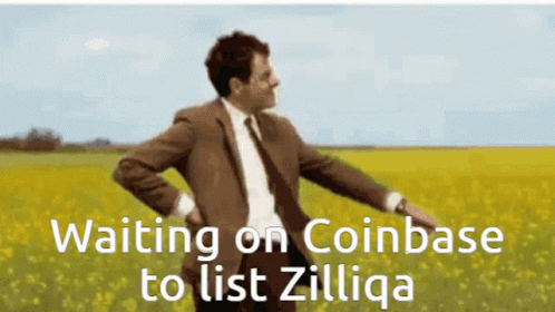 Man In Suit And Tie With Waiting On Coinbase To List Zilliqa GIF
