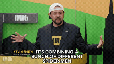 Man In Suit And White Hat Says Combining Spider-Men GIF