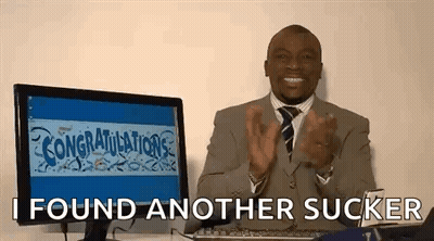 Man In Suit Applauding At Computer Screen GIF