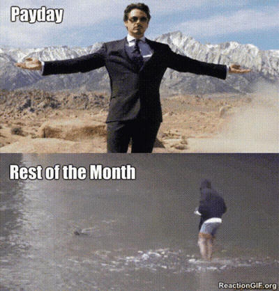 Man In Suit Arms Outstretched Payday Rest Of Month GIF