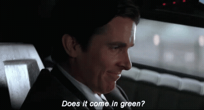 Man In Suit Asking Does It Come In Green GIF