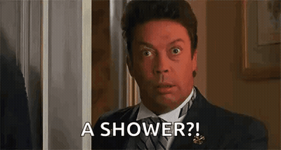 Man In Suit Asking For A Shower GIF