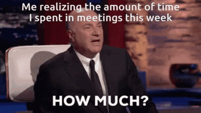 Man In Suit Asking How Much Time Spent In Meetings GIF