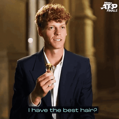 Man In Suit Asking If He Has Best Hair GIF