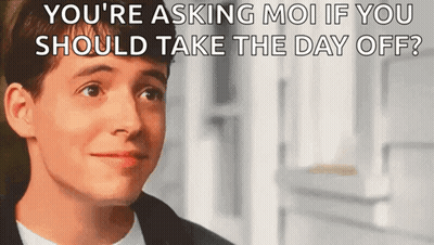 Man In Suit Asking Moi If You Should Take Day Off GIF