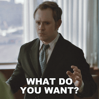 Man In Suit Asking What Do You Want GIF