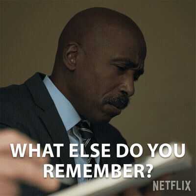 Man In Suit Asking What Else Do You Remember From Netflix GIF