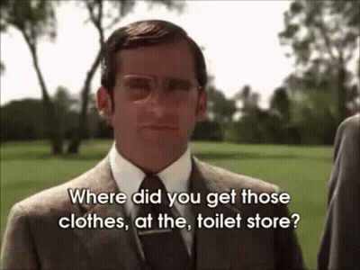 Man In Suit Asking Where Did You Get Those Clothes At The Toilet Store GIF