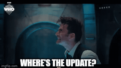 Man In Suit Asking Where's The Update GIF