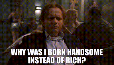 Man In Suit Asking Why I Was Born Handsome GIF
