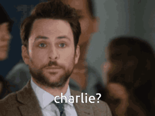 Man In Suit Asks Charlie GIF