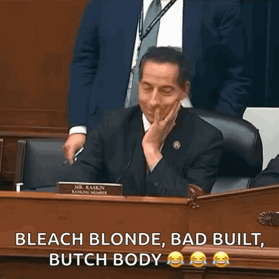 Man in Suit at Desk Bleach Blonde Bad Built Butch Body