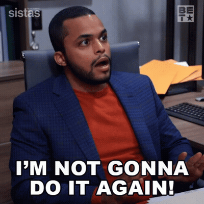 Man In Suit At Desk Saying I'm Not Gonna Do It Again GIF