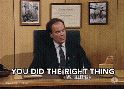 Man In Suit At Desk Saying You Did The Right Thing GIF