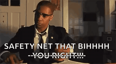 Man In Suit At Desk With Book And Safety Net Saying Bihhhh You Right GIF