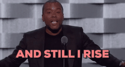 Man In Suit At Microphone Saying And Still I Rise GIF