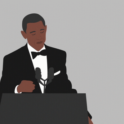 Man In Suit At Podium Hand To Mouth GIF