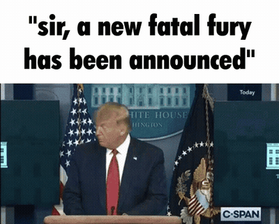 Man In Suit At Podium Says Sir A New Fatal Fury Has Been Announced GIF