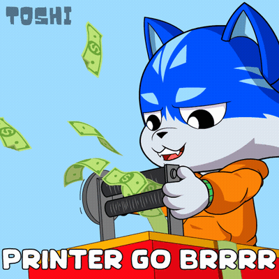 Man In Suit At Podium With Money Falling Saying Shitcoiners Go Brrrrrrr GIF