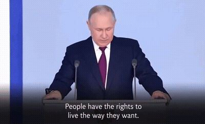 Man In Suit Behind Podium Saying People Have The Rights To Live The Way They Want GIF