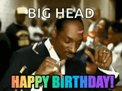 Man In Suit Celebrating Birthday With Big Head GIF