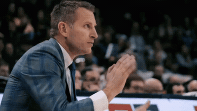 Man In Suit Clapping At Basketball GIF