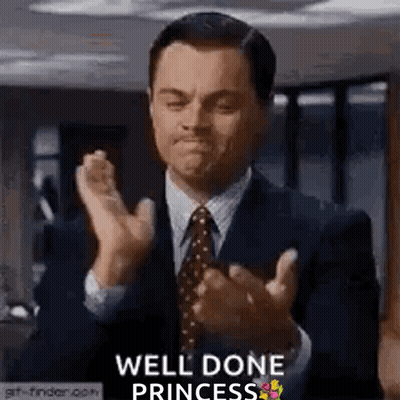 Man In Suit Clapping Says Well Done Princess GIF