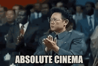 Man In Suit Clapping With Absolute Cinema GIF