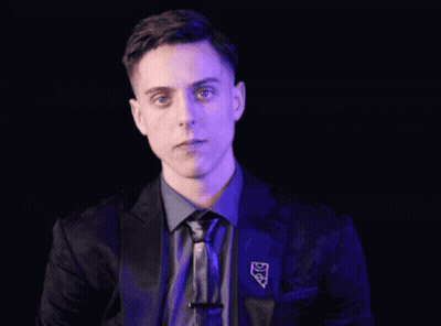 Man In Suit Covering Mouth GIF