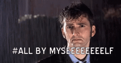 Man In Suit Crying In Rain All By Myself GIF