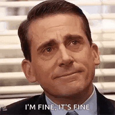 Man In Suit Crying Saying Im Fine GIF