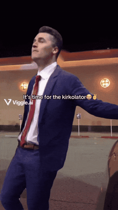 Man In Suit Dancing It's Time For The Kirkolator GIF