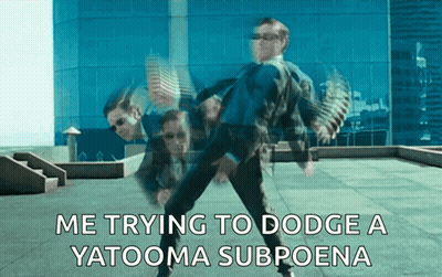 Man In Suit Dancing Me Trying To Dodge A Yatooma Subpoena GIF