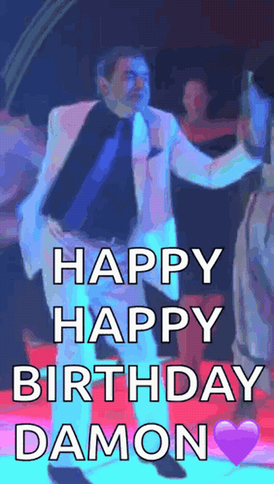 Man In Suit Dancing On Red Carpet Says Happy Birthday Damon GIF