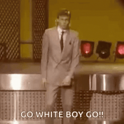 Man In Suit Dancing Saying Go White Boy Go GIF